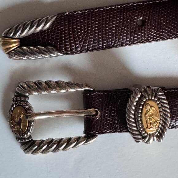 Brighton Brown Leather Belt Museum Collection M 37809 Sphinx Pegasus Vintage 90s - Picture 7 of 16